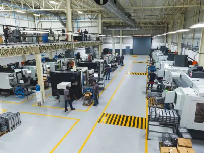 Área de mecanizado CNC en Manufacturas Industriales